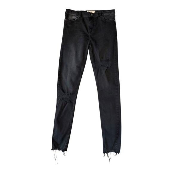 Free People Denim - Free People Women's Distressed Skinny Jeans‎ Black Size 8 (29)
